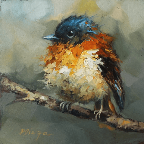 Classical oil painting for naturalist bird portraiture