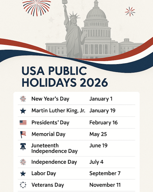 USA public holidays 2026: A Year of Celebration and Reflection